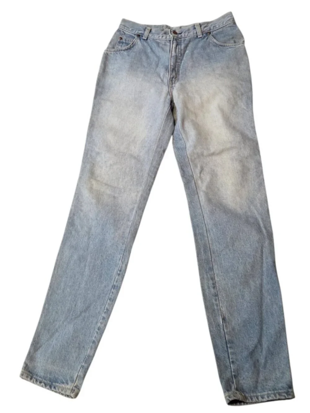 Vtg 80s Levis High Rise Mom Fit Seamed 30 X 32 Denim Jeans Made in USA Split 13